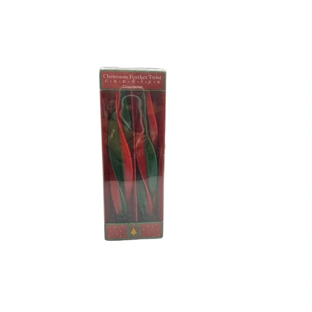 Christmas Feather Twist Candles 10” NIB holidays